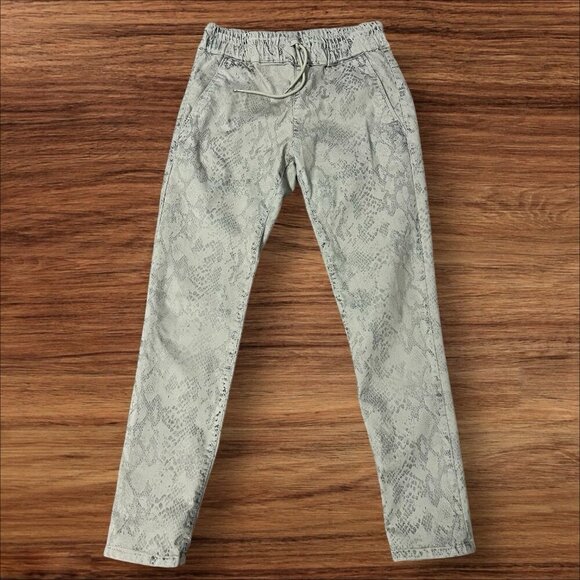 Bevy Flog Shely Snake Print Elastic Waist Joggers Pants Size 28 Drawstring - Picture 1 of 10